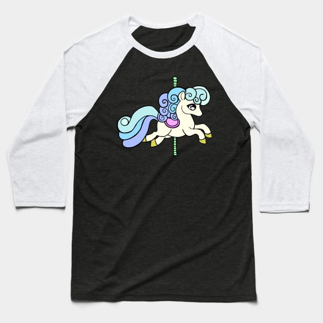 Carousel Pastel Pony Baseball T-Shirt by DNASCC